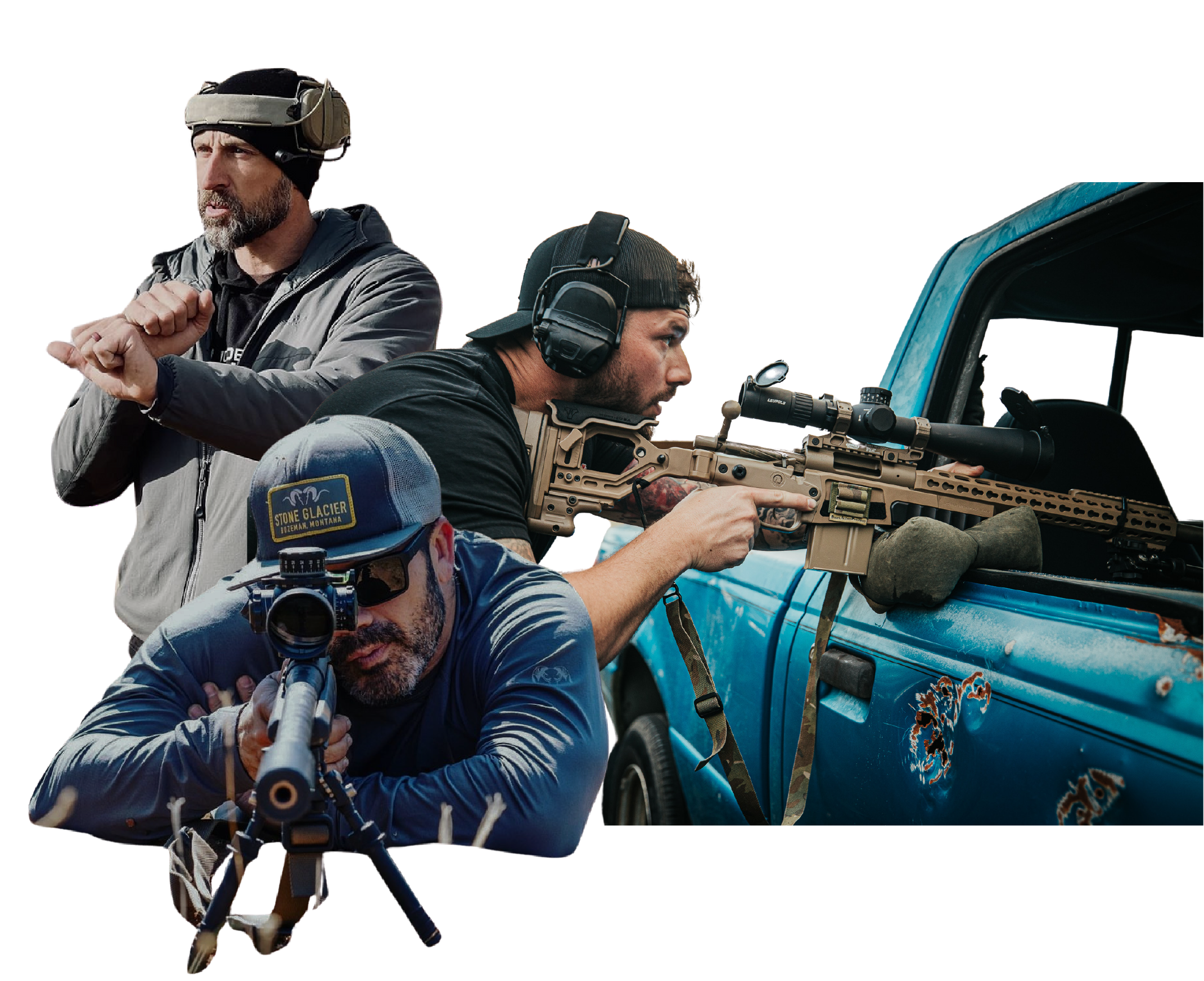 Modern Day Sniper training collage, in-person and field shooting