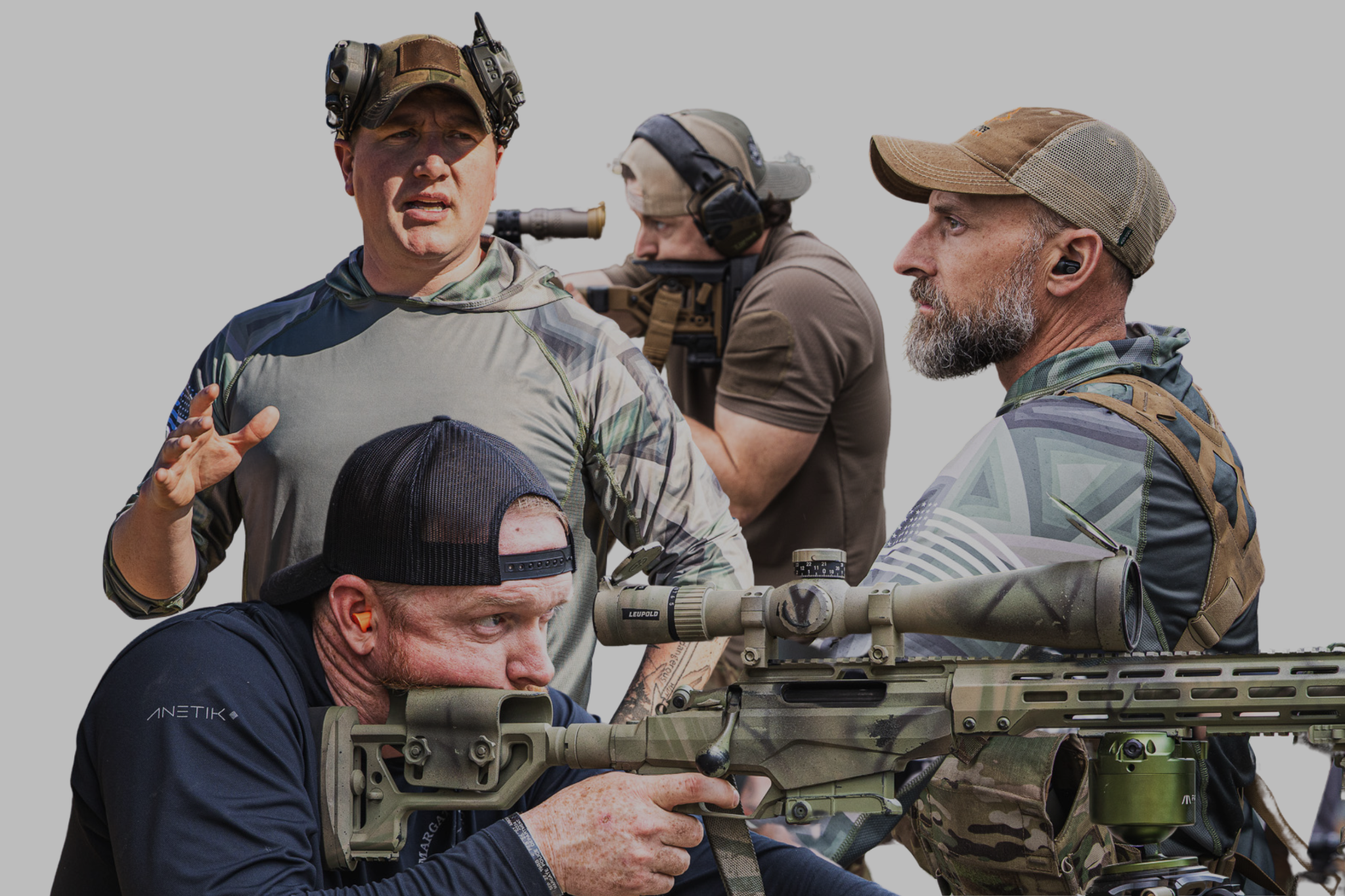 Precision rifle shooter at long range in the field